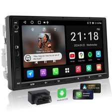 A5L 7inch Android Double DIN Car Stereo with OBD2 Scanner, Wireless