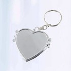  Small Round Mirror Pendant Travel Compact Key Chain Heart Shaped Keychain