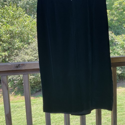 90s VTG Liz Claiborne Black Velvet Dress midi sheath Y2K Bridgerton satin Pt 12 - Picture 23 of 23