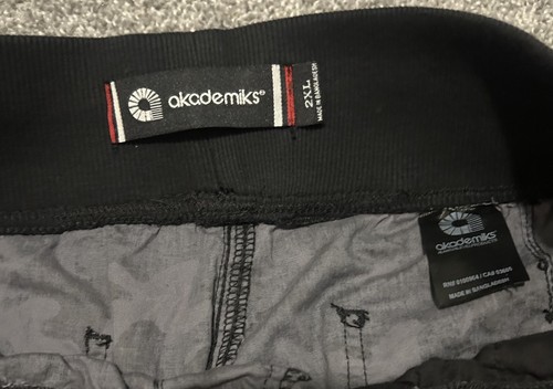 Men’s Akademiks Grey Black Camo Design 2XL Drawstring Cargo Shorts - Picture 5 of 7