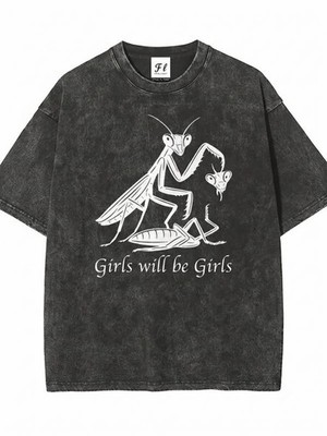 Girls Will Be Girls Tie Dye Batik Oversized Cotton T-shirt
