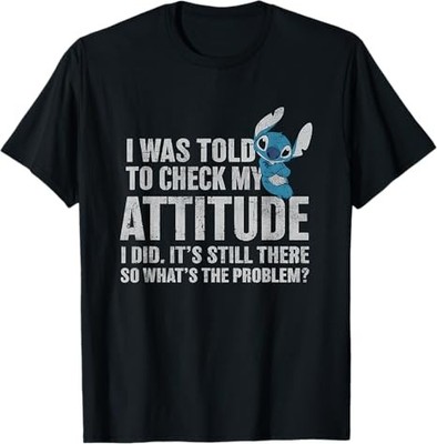 Disney Lilo & Stitch Attitude Problem Alien Black T-Shirt