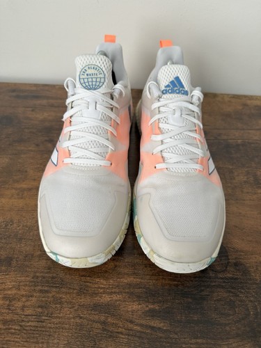 Adidas Defiant Speed Running Shoes Mens Size 9.5 White Peach Blue - Bild 2 von 12
