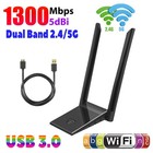 1300Mbps Long Range Dual Band 5GHz Wireless USB 3.0 WiFi Adapter Antennas 802.11