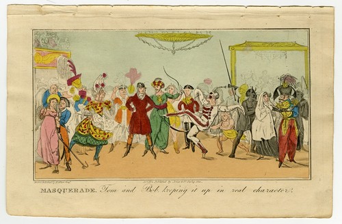 Antique Print-MASQUERADE-BALL-DANCING-DRESS-Alken-Egan-1821 - Picture 2 of 7
