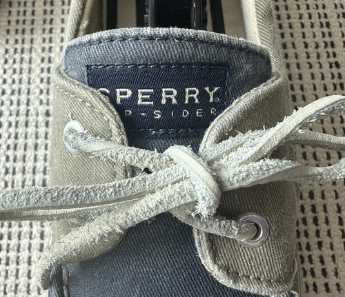 Sperry Top Sider Womens 9M Blue Gray Canvas Boat Shoes Slip On Casual J11-CH171 - Picture 9 of 24
