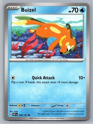 Buizel 048/197 Obsidian Flames Common Pokémon TCG 2023