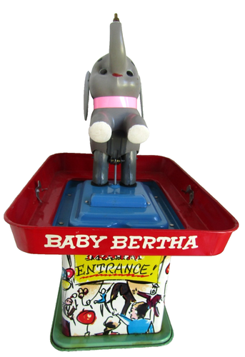 Cutest Toy Ever!  1940's Mego BABY BERTHA the Watering Elephant Toy & Box, Japan - Picture 4 of 14