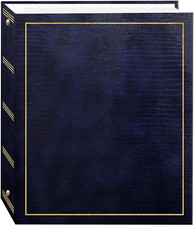 Magnetic Self-Stick 3-Ring Photo Album 100 Pages 50 Sheets , Navy Blue
