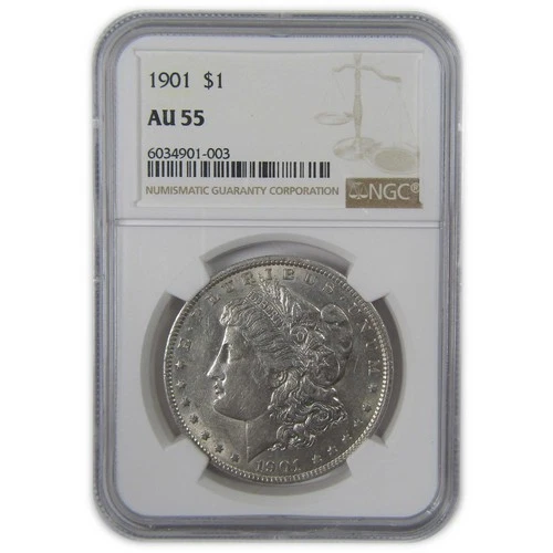 1901 Morgan Dollar AU 55 NGC Silver $1 Coin Collectible SKU:I23609