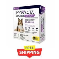 PROVECTA ADVANCED Flea & Tick Treatment for Large Dogs 21-55lbs 4 Month Supply