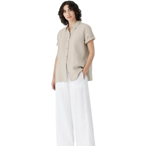 Eileen Fisher Organic Linen Shirt Womens Size XS-S-M Natural Lagenlook Old Money - Picture 3 of 12