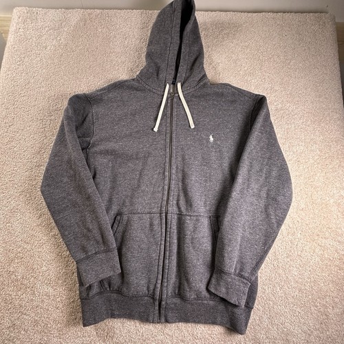 Polo Ralph Lauren Sudadera con Capucha Para Hombres XLT Alto Gris Cremallera Completa Vellón Poni Logo Vellón - Imagen 1 de 9
