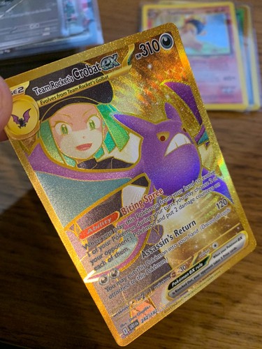 NM! Team Rocket's Crobat ex (242/182) Destined Rivals Gold Hyper Pokemon Karte! - Bild 3 von 4