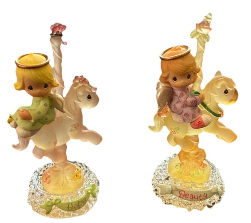 Mini estatuilla rara de colección Precious Moments 77423 Carrusel Caballo "Belleza" "Esperanza" - Imagen 1 de 7