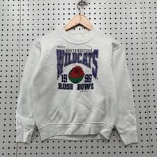 Vintage 90s Northwestern Rosebowl Sweatshirt Youth 8/10 yrs Medium White 1996