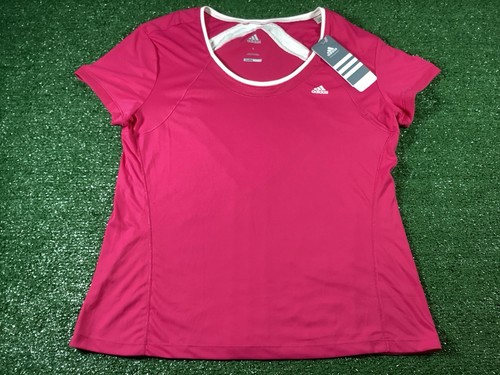 Adidas Climacool Active Womens T-Shirt - Size L - Pink & White - Training Gym