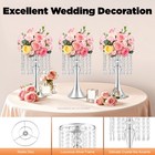 13.77in High Silver Flower Stands Crystal Flower Vase Bouquets Dress Bottle