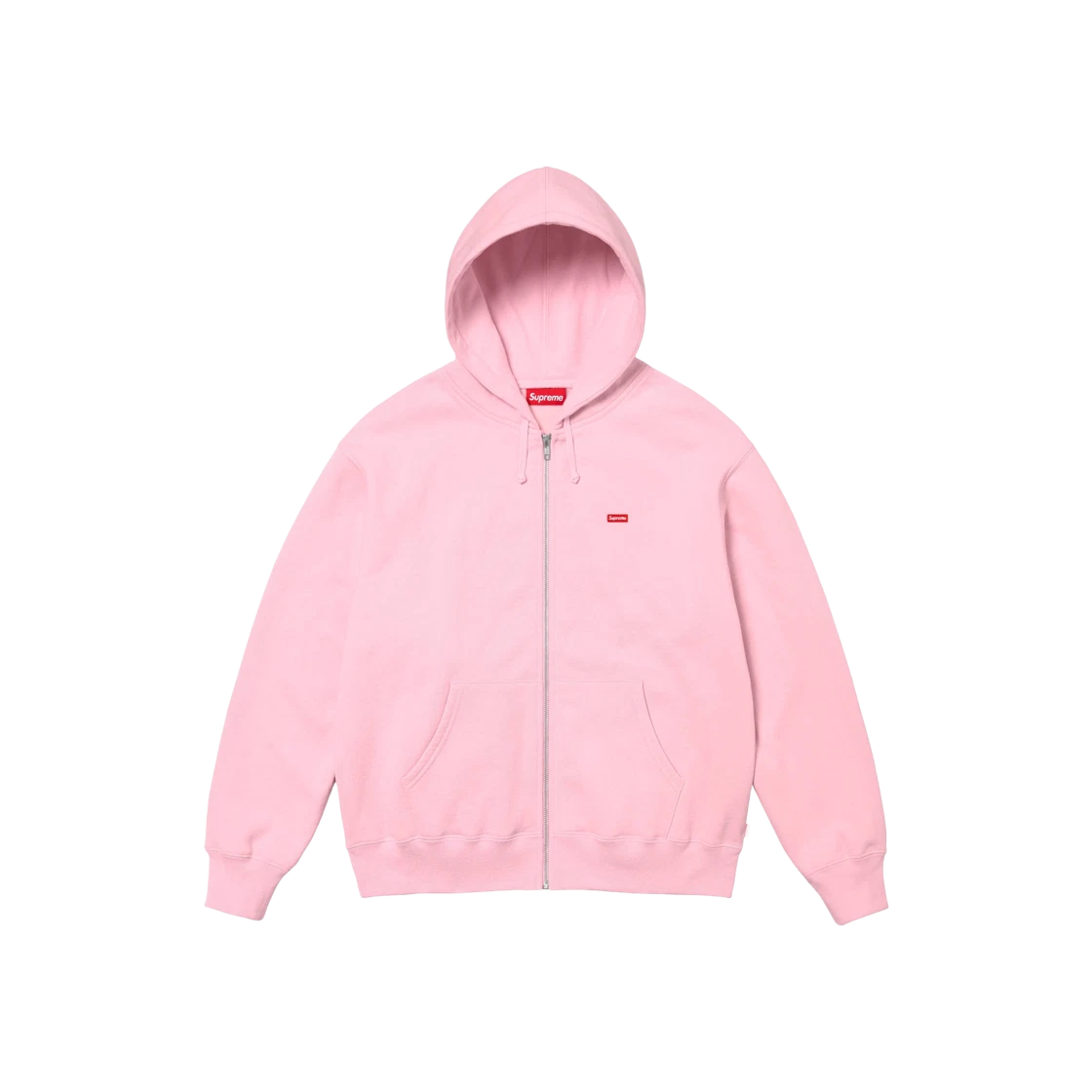 Sweat à capuche zippé Supreme petite boîte rose clair   24FW