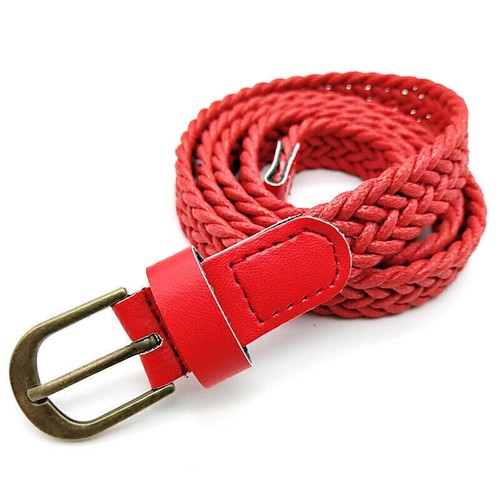 UK Women Ladies Elastic Woven Braided Belts Pin Buckle Webbing Jeans Waistband✲◮ - Picture 27 of 38