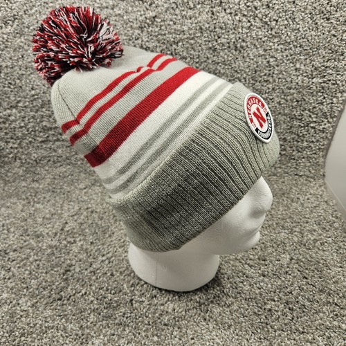 Nebraska Cornhuskers Captivating Adult One Size Gray Pom Beanie Cap NWT - Picture 3 of 9