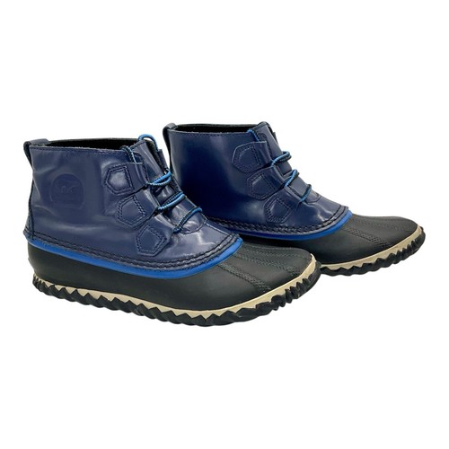 Sorel Women's Rain Boots Sz 7 Blue Patent Leather & RubberOut N About Nocturnal - Picture 4 of 15