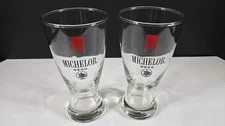 Michelob Beer Logo Pilsner Glasses Set of 2 – Possibly Libby Barware