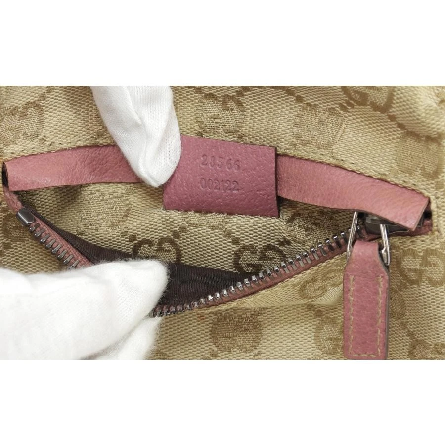 Gucci GG Supreme Cotton Brown Pink Leather Waist Bag for Women