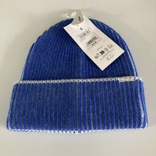 NWT Joules Wren Plated Beanie Hat - Blue Ribbed Knit 