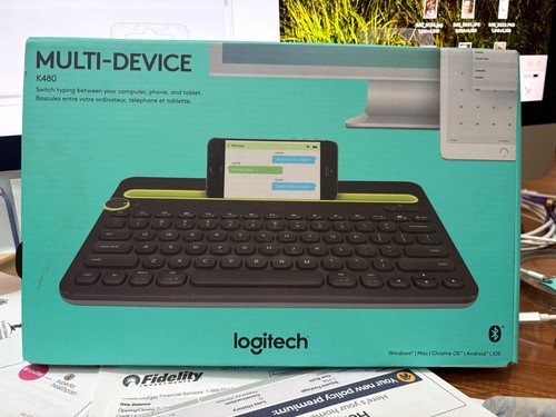 New Logitech K480 Wireless Multi-Device Keyboard, Bluetooth, Black - Picture 3 of 3