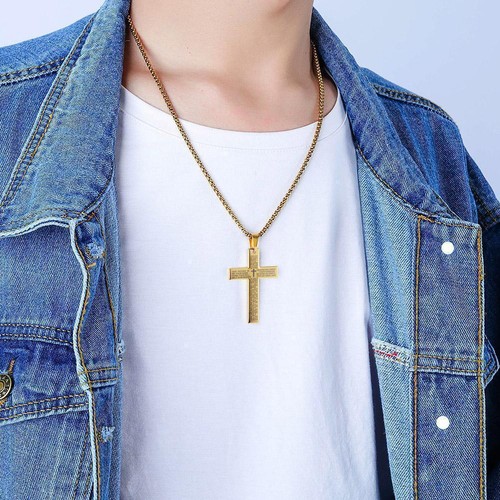 Crucifix Christian Cross Pendant Men Women Necklace Steel Prayer*.,. Z3X7 N9G1 - Bild 6 von 21