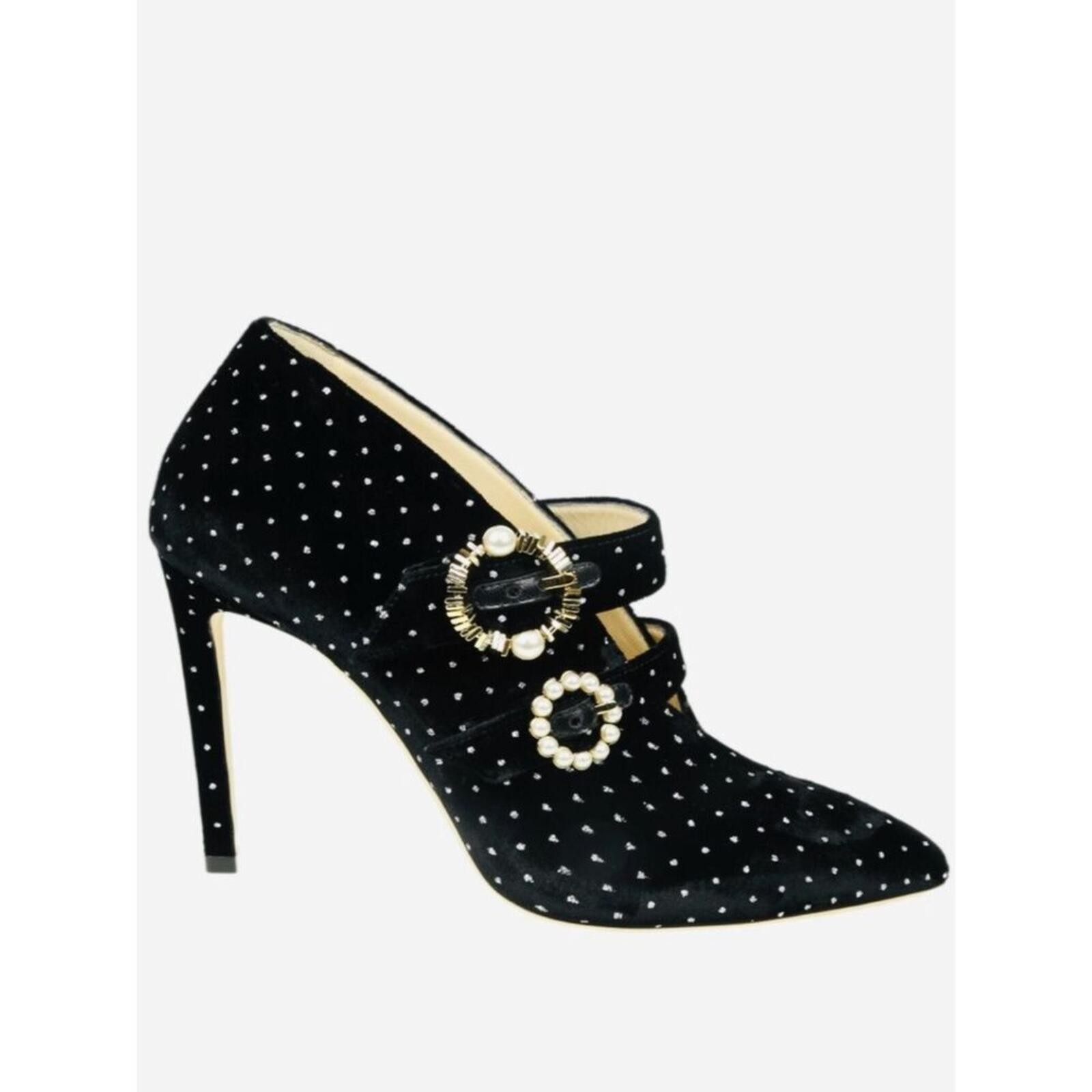 JIMMY CHOO Larissa 100 Pearl & Crystal Authentic Ankle Boots with All Packaging image 10