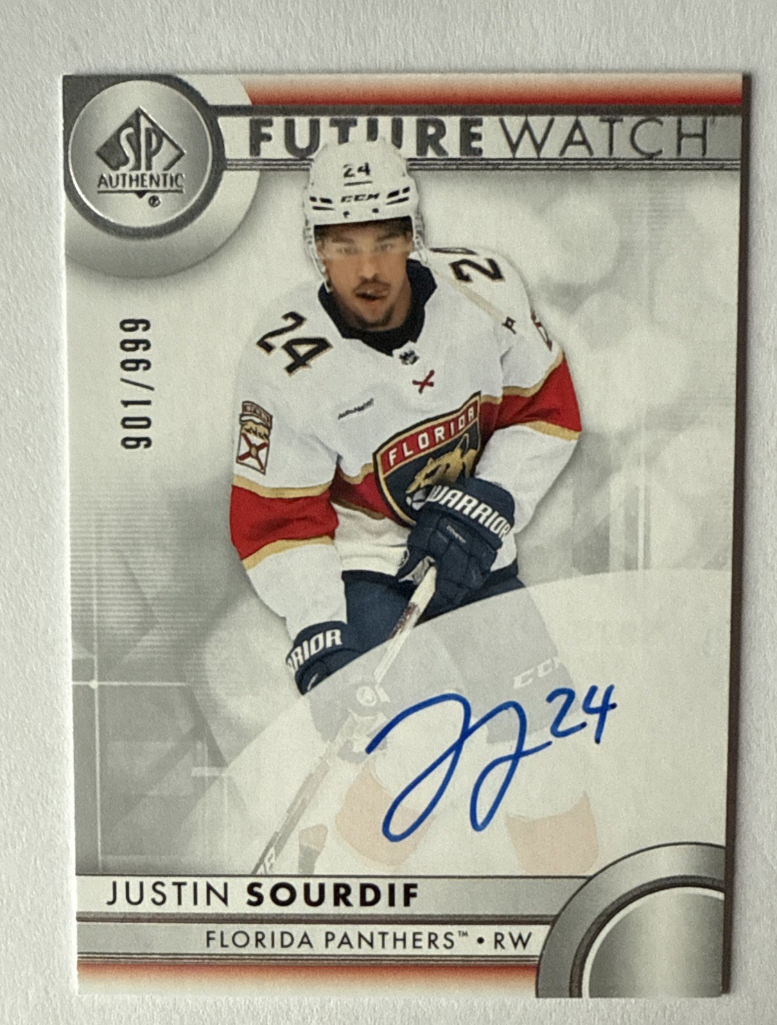 JUSTIN SOURDIF 2023-24 SP Authentic AUTO /999 Future Watch Rookie #901/999 RC !!