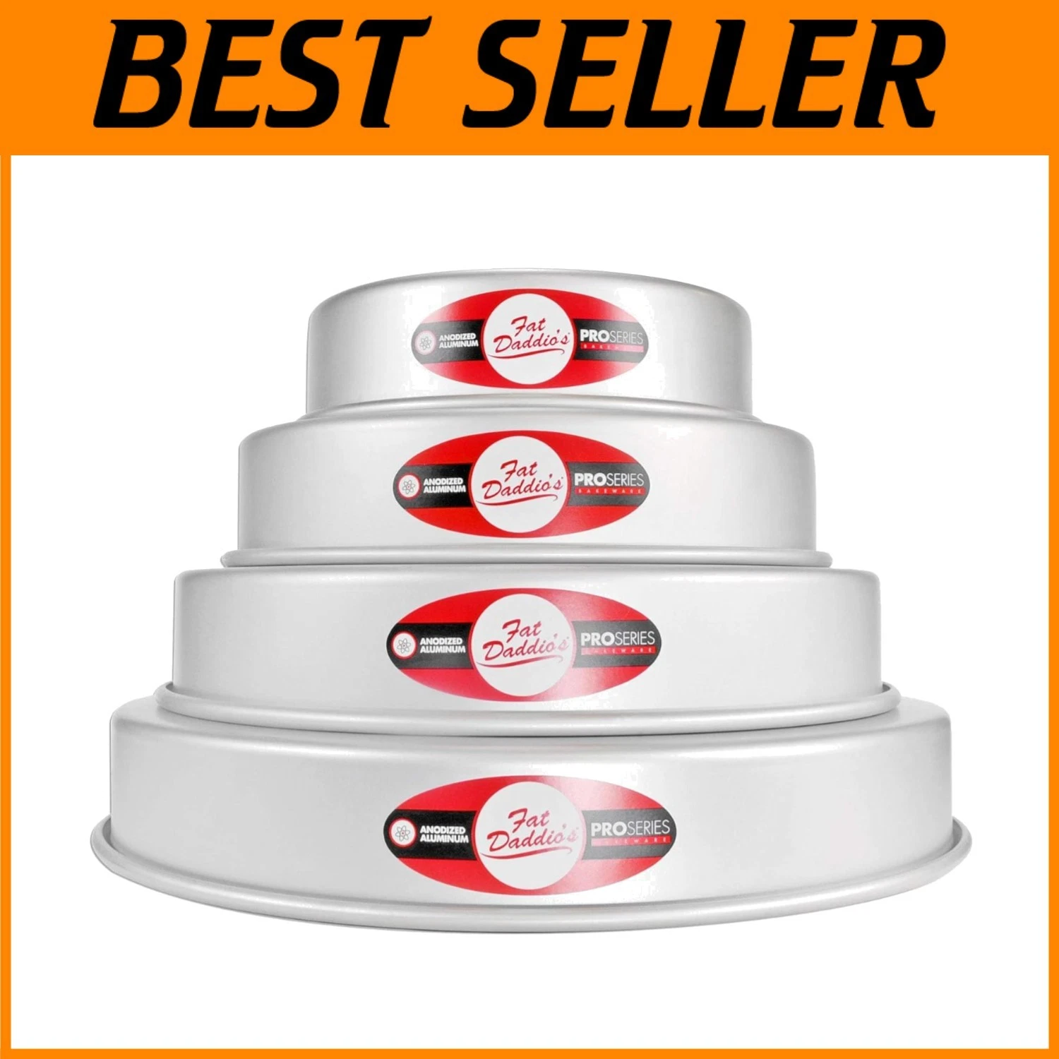 4-Tiered Cake Pans, Aluminum, Set of 4