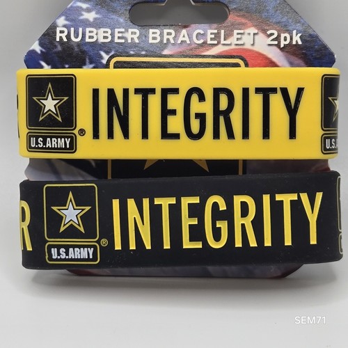 (Set of 2) U.S. ARMY MILITARY Band Silicone Rubber Bracelet Wristband LICENSED - 第 8/9 張圖片