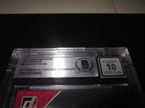 JACKIE YOUNG SIGNED 2019 DONRUSS THE ROOKIES CARD BECKETT SLAB AUTO GRADE 10 RC - Picture 5 of 6