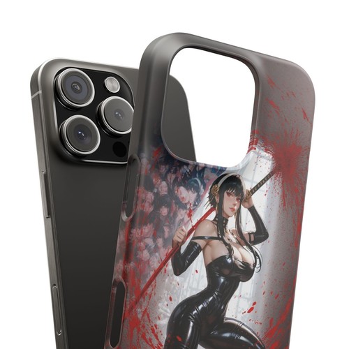 Yor Forger Anime iPhone Case – Sexy Assassin Waifu Art, Glossy Black Suit, SFW - 第 8/192 張圖片