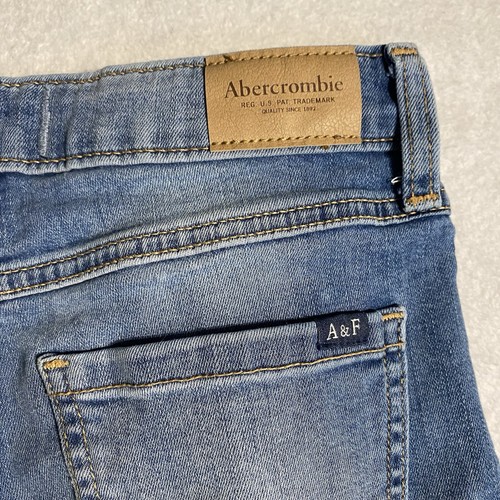 Pantalones de mezclilla Abercrombie Kids tiro alto mini mamá 11/12 regular lavado claro A&F - Imagen 10 de 15