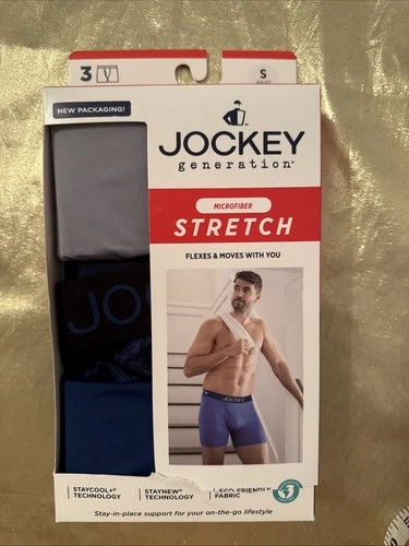 NWT 3 Pair Jockey Generation Microfiber Stretch Boxer Briefs Size Small 28-30