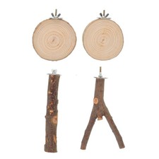 4 Pcs Parrot Perch Stand Set Wood Branches For Large Birds Claw Grinding Toy Set