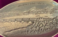 Burlington Iowa Railroad Bridge Steamboat Factories 5.7" Sterling Souvenir Spoon
