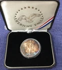 1986 $1 American Silver Eagle Business Toned Mint Issue Strike FIRST YEAR in BOX