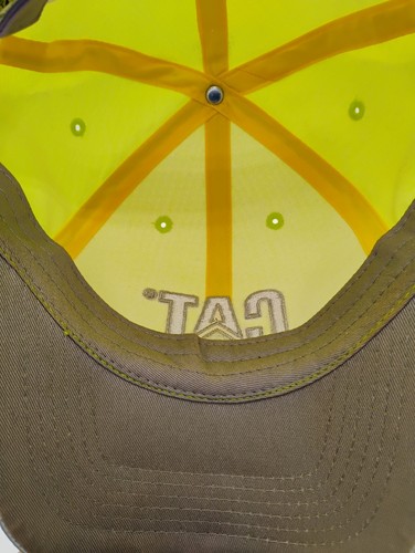 Cappello Berretto Caterpillar CAT Equipment Hi-Vis Sicurezza Giallo Verde Neon Riflettente Nuovo - Foto 4 di 6