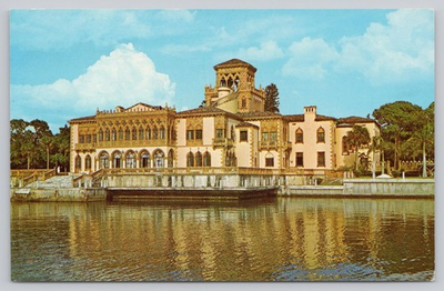 #ad Vintage Postcard John Ringling Residence Sarasota Bay Florida Koppel $6.39