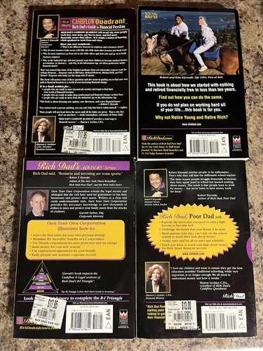4 Book Lot Rich Dad Poor Dad Robert T Kiyosaki Retire Cash flow Quadrant - Picture 2 of 3