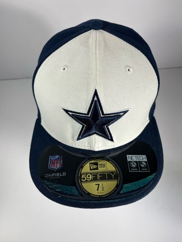DALLAS COWBOYS NFL NEW ERA 59FIFTY ON FIELD White FITTED HAT CAP NAVY 7 1/2 - Picture 3 of 9
