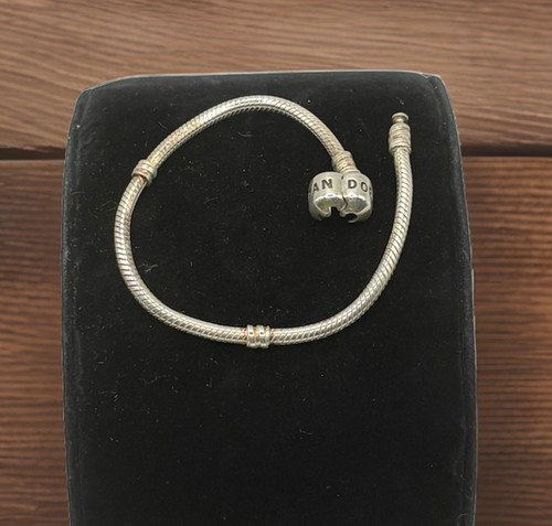 Pandora Sterling Silver 925 Cable Classic Style Charm Bracelet 7 Inches Long - Picture 3 of 5