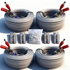 4PCS 100ft/30m Integrated BNC Video Power Cable ext. for Security Cameras, CC...