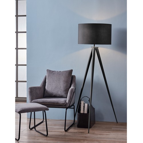 Teamson Home Tripod Floor Lamp with Black Shade by Teamson Home Modern Lighting - Picture 5 of 8