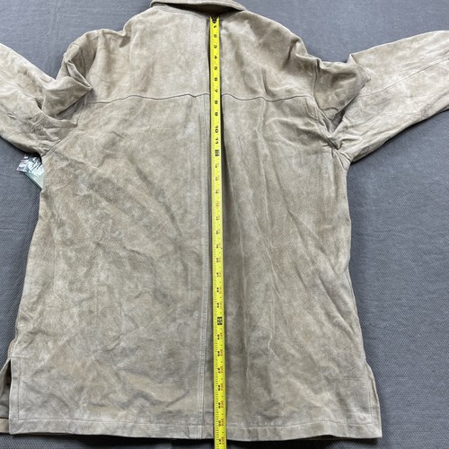 St Johns Bay Shirt Jacket Mens Medium Khaki Machine Washable Suede JC Penney New - Picture 8 of 12